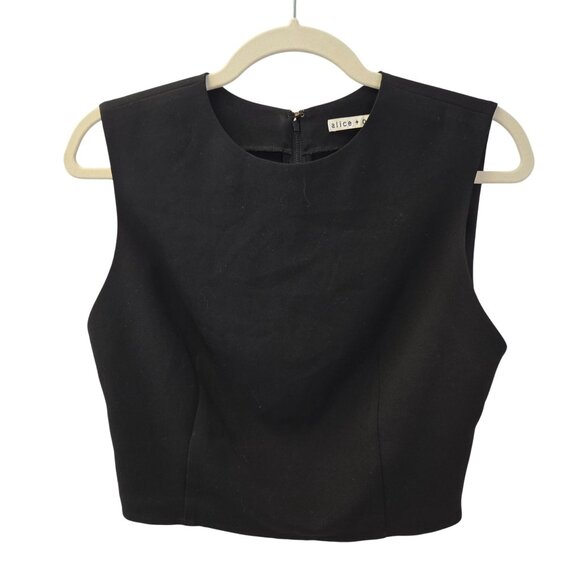Alice + Olivia Zip Back Sleeveless Crop Top Size Small - Picture 1 of 4